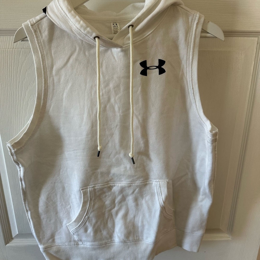 Under Armour White Hoodie with Black Accents